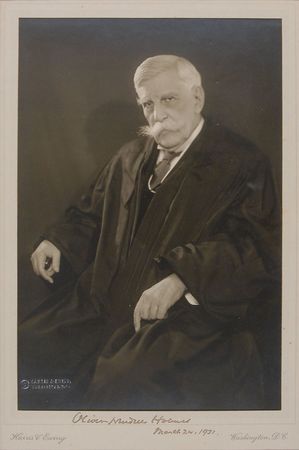 Lot #323 Supreme Court: Oliver Wendell Holmes, Jr.: Dignified Harris and Ewing portrait of the highly-regarded Justice - Image 1