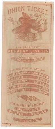 Lot #17 Abraham Lincoln: Union ticket issued in