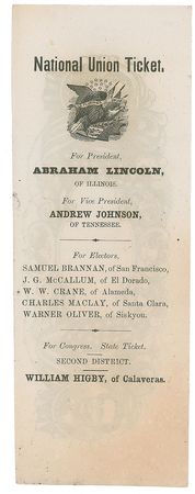 Lot #19 Abraham Lincoln: Attractive National Union