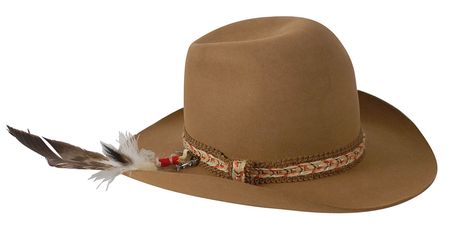Lot #972 Iron Eyes Cody: Nudie’s Stetson presented to Iron Eyes Cody for his 80th birthday - Image 1