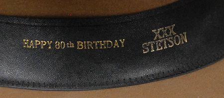 Lot #972 Iron Eyes Cody: Nudie’s Stetson presented to Iron Eyes Cody for his 80th birthday - Image 3