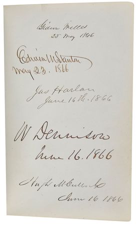 Lot #20 Andrew Johnson Administration: Comprehensive post-war album signed by over 200 politicians and military officials, including four presidents and Johnson’s entire cabinet - Image 2
