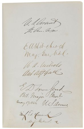 Lot #20 Andrew Johnson Administration: Comprehensive post-war album signed by over 200 politicians and military officials, including four presidents and Johnson’s entire cabinet - Image 3