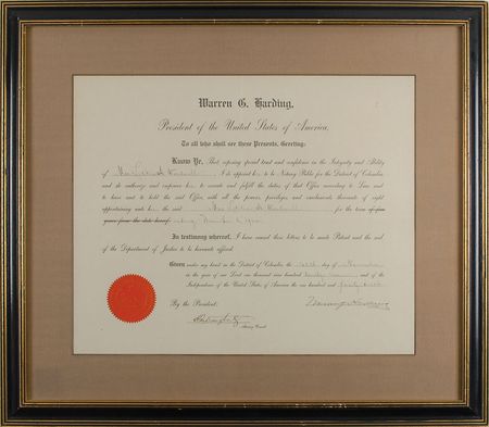 Lot #47 Warren G. Harding Signed Document - Image 1