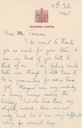 Lot #310 Queen Elizabeth II: As the war draws to a close, the future Queen of England is quarantined with the mumps - Image 1