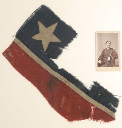 Lot #494 Confederate Battle Flag: Fragment of the Confederate battle flag of the 2nd South Carolina Infantry Regiment, captured at Cedar Creek - Image 3