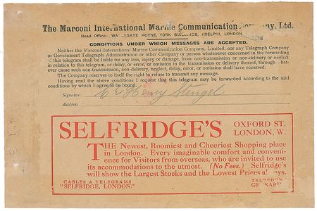 Lot #70 Marconigram: Charles Stengel - Image 2