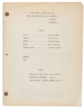 Lot #1064 I Love Lucy Script - Image 1
