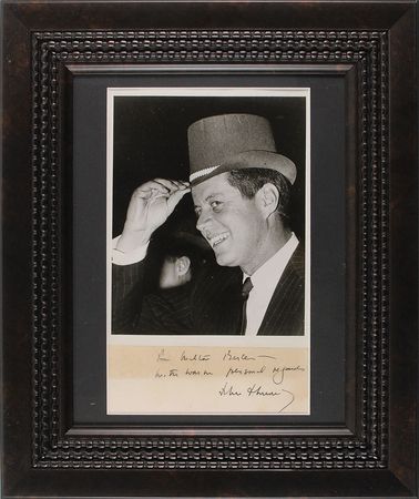 Lot #112 John F. Kennedy: Uncommon Kennedy portrait inscribed to the iconic Milton Berle - Image 1