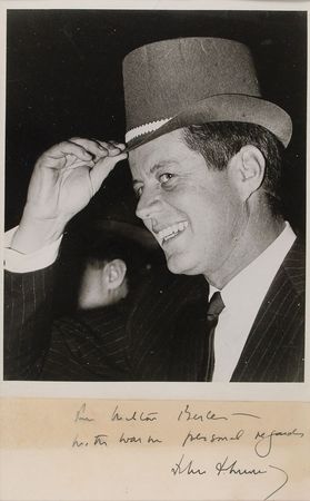 Lot #112 John F. Kennedy: Uncommon Kennedy portrait inscribed to the iconic Milton Berle - Image 3