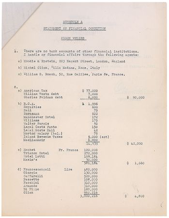 Lot #1091 Orson Welles Signed Document - Image 3