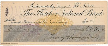 Lot #45 Benjamin Harrison Checks - Image 3
