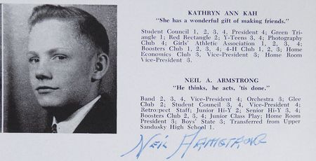 Lot #534 Neil Armstrong: Very early Armstrong signature in a rare 1947 Wapakoneta yearbook - Image 2