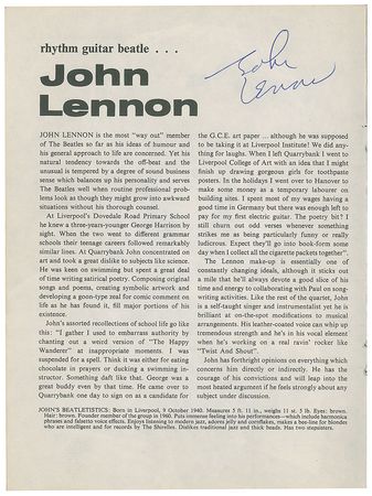 Lot #873 Beatles: John Lennon: Choice 1963 Meet the Beatles magazine, beautifully signed by their beloved frontman - Image 2