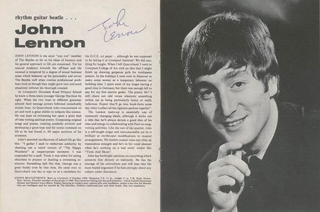 Lot #873 Beatles: John Lennon: Choice 1963 Meet the Beatles magazine, beautifully signed by their beloved frontman - Image 3