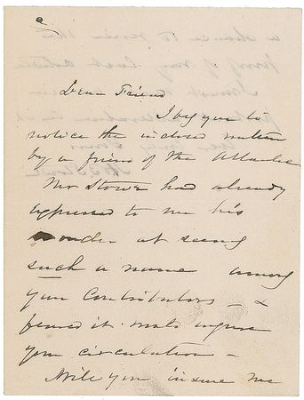 Lot #776 Harriet Beecher Stowe: The abolitionist author requests ?a chance to revise the proof of my last article? - Image 1