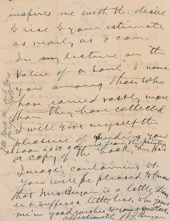 Lot #180 William Jennings Bryan Handwritten Letter Signed - Image 2