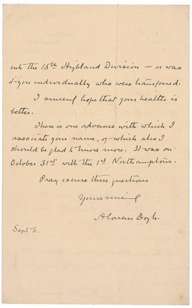 Lot #724 Arthur Conan Doyle: ?In my history I call the May 9th battle Richebourg-Festubert? - Image 2