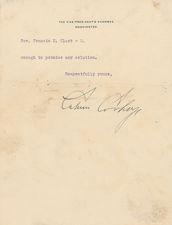 Lot #75 Calvin Coolidge: “These are days when we need to reinforce our ideals. We need to define and defend them day by day” - Image 2