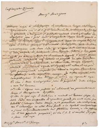 Lot #318 Pope Gregory XVI Handwritten Letter Signed - Image 1