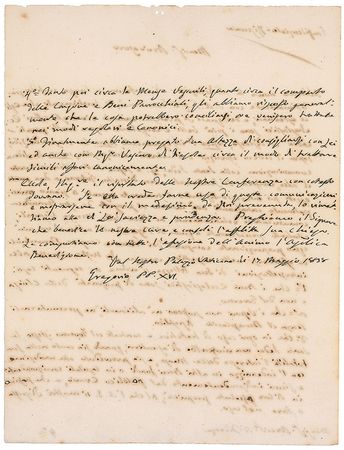 Lot #318 Pope Gregory XVI Handwritten Letter Signed - Image 2