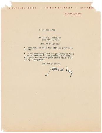 Lot #387 Norman Bel Geddes - Image 1
