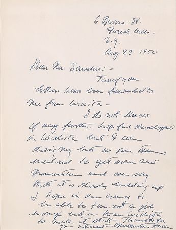 Lot #733 Buckminster Fuller: Fuller reports on the progress of his iconic Dymaxion House - Image 1