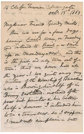 Lot #613 George Cruikshank: The famous illustrator discusses ?The Worship of Bacchus,? ?Fairy Library,? and ?Puss in Boots? - Image 1