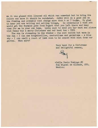 Lot #610 Raymond Brossard Typed Letter Signed - Image 2