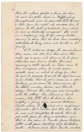 Lot #316 Pinkerton Detective Agency: Fascinating Pinkerton report on a ?suspicious character? and mysterious robbery - Image 2