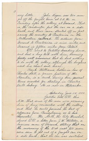 Lot #316 Pinkerton Detective Agency: Fascinating Pinkerton report on a ?suspicious character? and mysterious robbery - Image 3