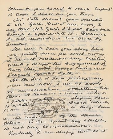 Lot #631 Rose Standish Nichols: Lengthy letter with a sketch by America’s first landscape architect - Image 2
