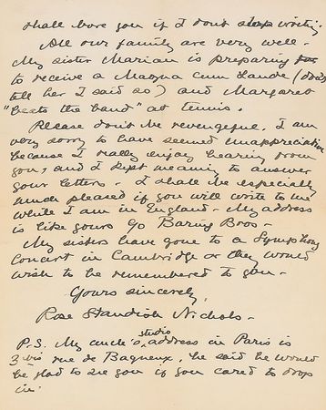 Lot #631 Rose Standish Nichols: Lengthy letter with a sketch by America’s first landscape architect - Image 3