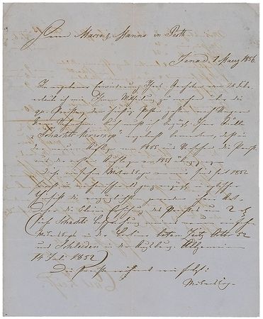 Lot #380 Carl Zeiss: Zeiss on his microscopes in an incredibly rare 1856 letter: “I have made mechanical, as well as excellent optical improvements, making them the most exquisite of their kind” - Image 1