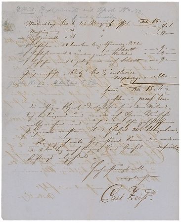 Lot #380 Carl Zeiss: Zeiss on his microscopes in an incredibly rare 1856 letter: “I have made mechanical, as well as excellent optical improvements, making them the most exquisite of their kind” - Image 2