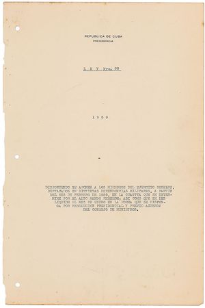 Lot #187 Fidel Castro: Just four days after taking office, Castro issues authorization to pay “Rebel Army expenses such as transportation, subsistence, materials, supplies, and maintenance services” - Image 2