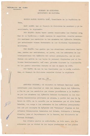 Lot #187 Fidel Castro: Just four days after taking office, Castro issues authorization to pay “Rebel Army expenses such as transportation, subsistence, materials, supplies, and maintenance services” - Image 3