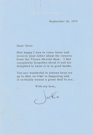 Lot #113 Jacqueline Kennedy: A token from her beloved first job—“the camera from the Times-Herald days”—brings back fond memories for the former first lady - Image 1