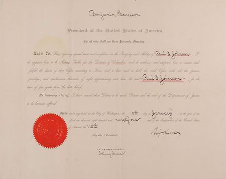 Lot #47 Benjamin Harrison Signed Document - Image 1