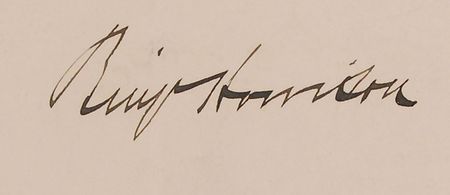Lot #47 Benjamin Harrison Signed Document - Image 2