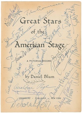 Lot #1027 Actors and Actresses: Diverse collection of over 100 Hollywood signatures, boasting nine Academy Award winners and including Audrey Hepburn, Boris Karloff, Monty Clift, and Katharine Hepburn - Image 1