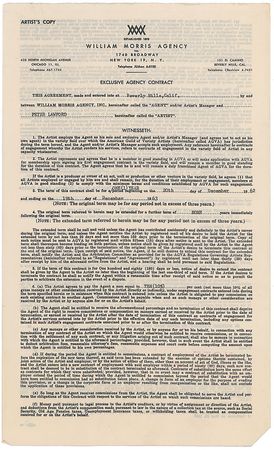 Lot #1070 Peter Lawford Signed Document - Image 1