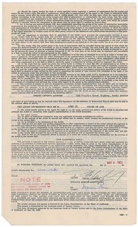 Lot #1070 Peter Lawford Signed Document - Image 2