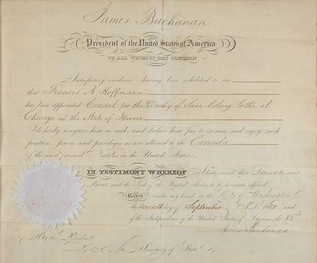 Lot #26 James Buchanan Signed Document - Image 2