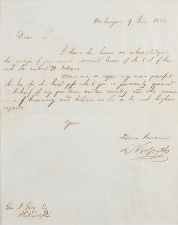 Lot #271 Lajos Kossuth Handwritten Letter Signed - Image 2