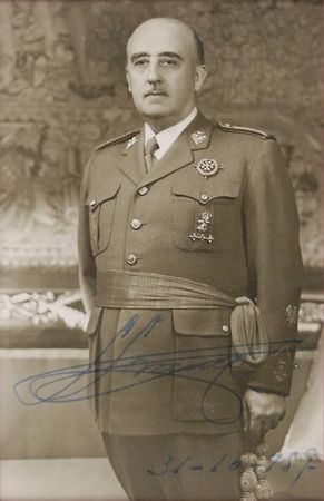 Lot #230 Francisco Franco Signed Photograph - Image 1