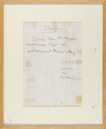 Lot #793 Allen Ginsberg: ?Join the Magyar American Club for Antifascist dishwashing? - Image 2