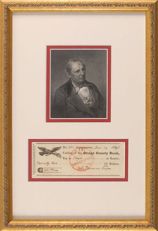 Lot #720 James Fenimore Cooper Check - Image 1