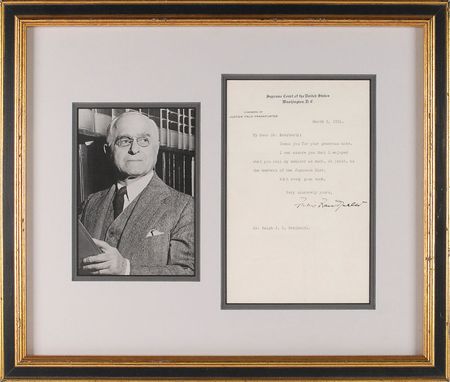 Lot #349 Supreme Court: Felix Frankfurter Typed Letter Signed - Image 1