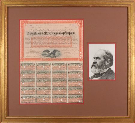 Lot #407 Collis P. Huntington Signed Document - Image 1